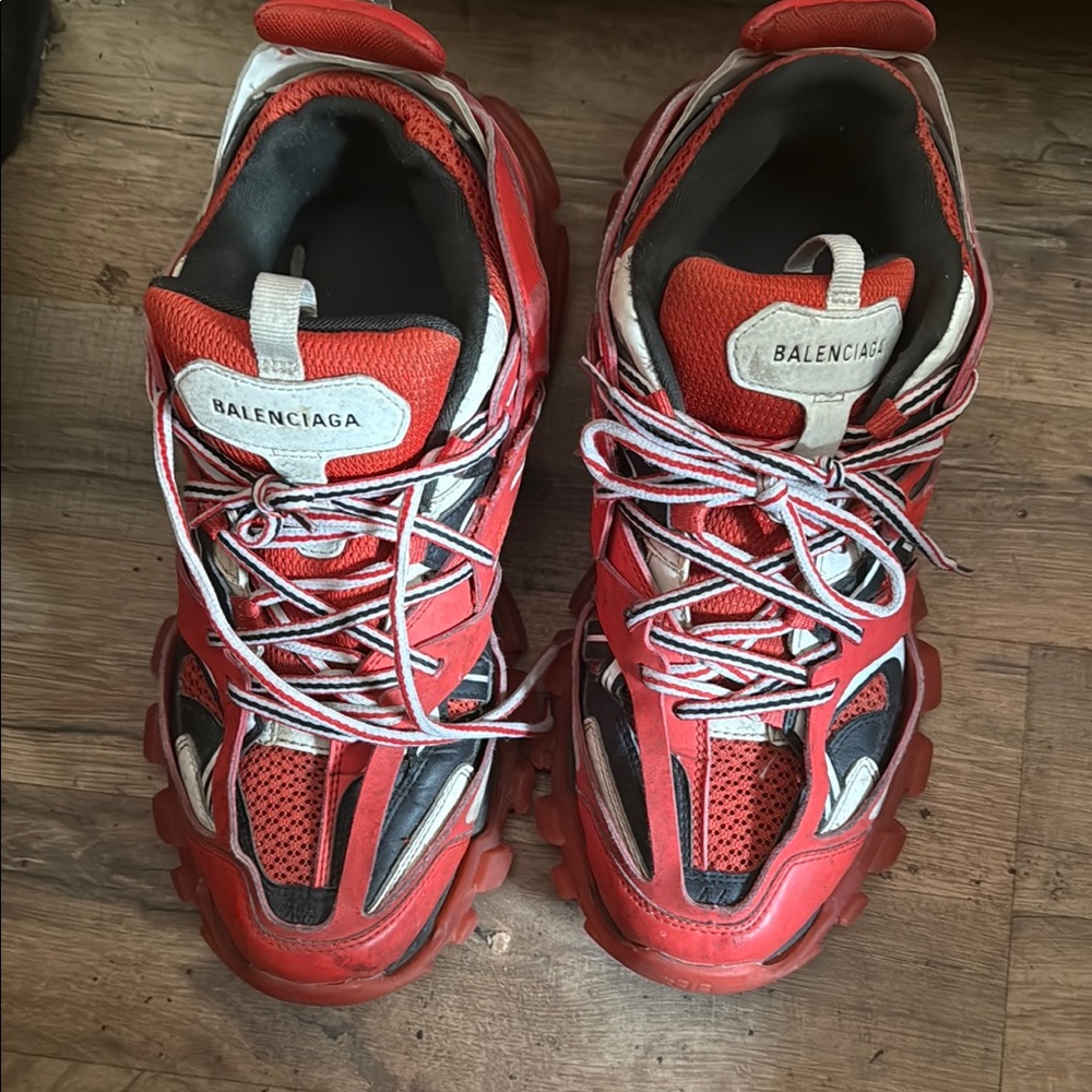 RED BLACK WHITE 2021 BALENCIAGA TRACK SNEAKERS